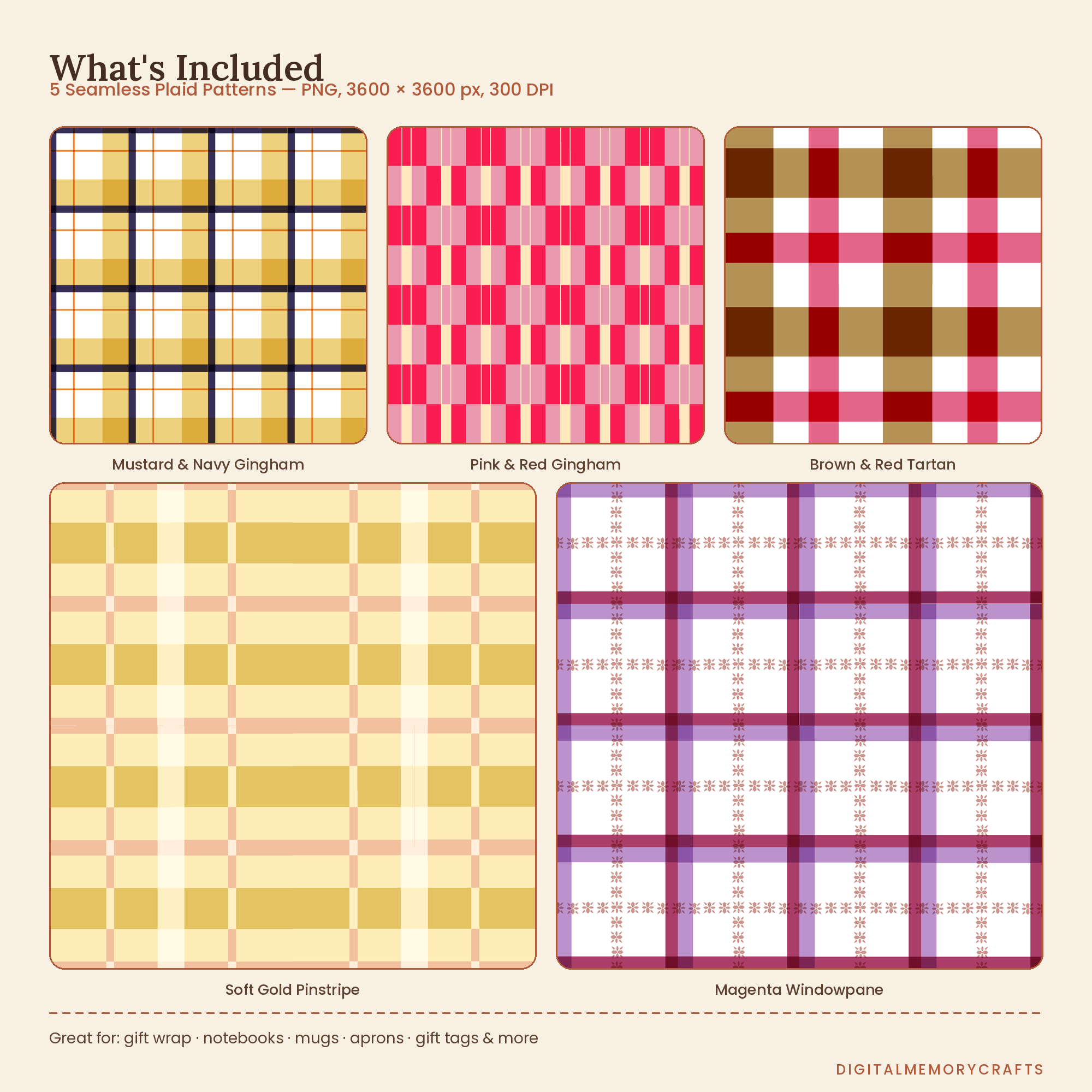 Plaid Pattern Seamless Bundle